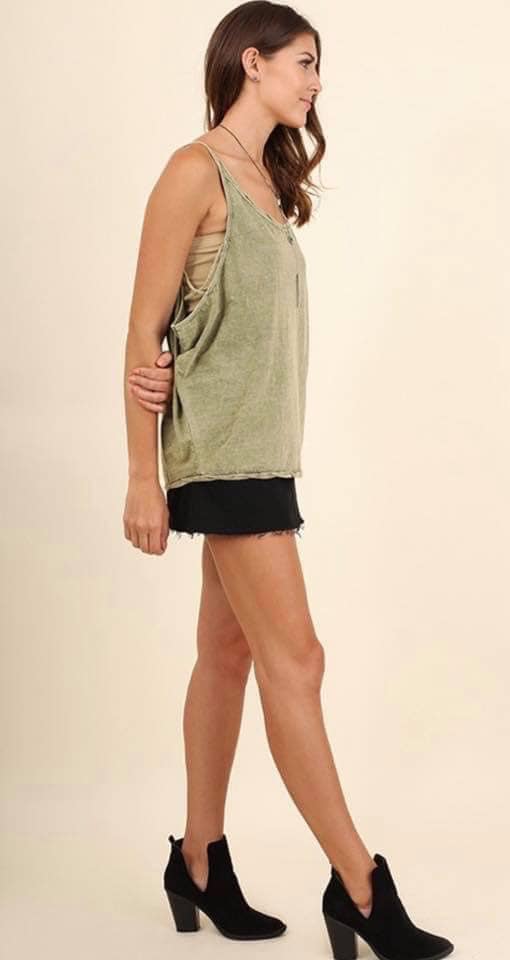 Washed Loose Fit Sleeveless Top