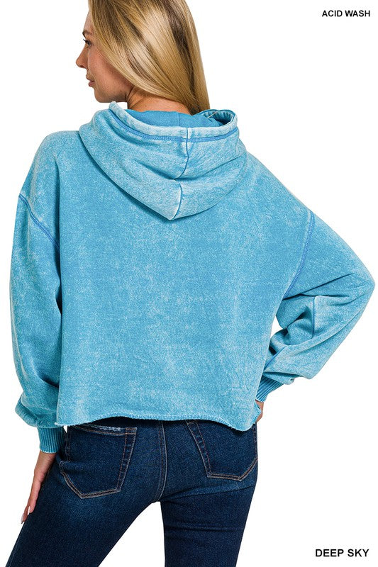 Washed Cropped Hoodie