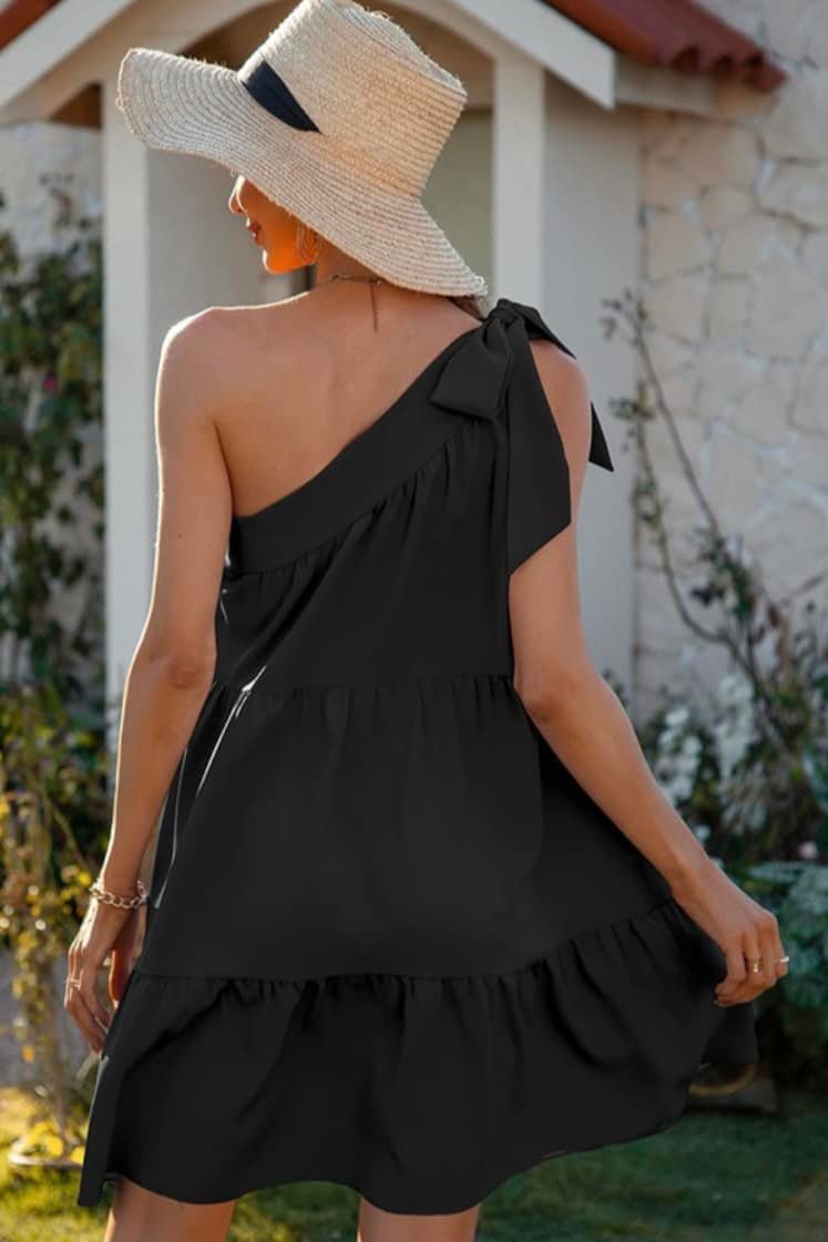 One Shoulder Ruffle Dress