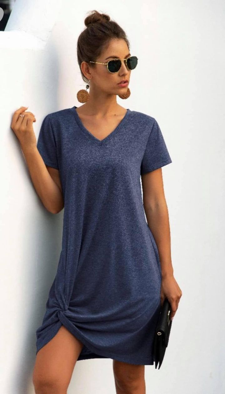 V Neck Knotted up Dress