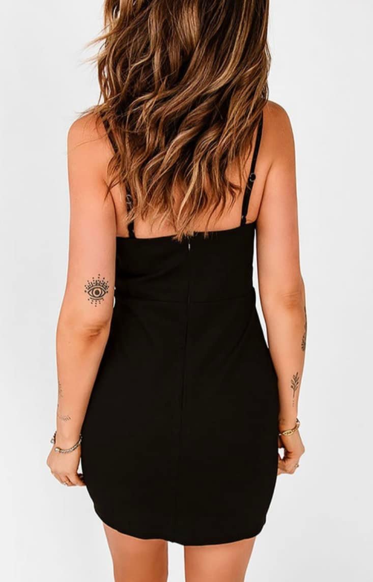 Deep V neck Spaghetti Stap Soft Dress