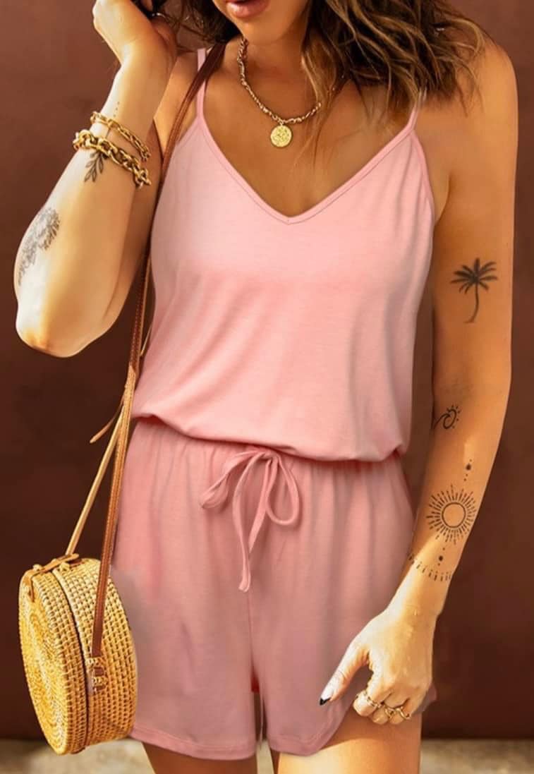 Shorts Romper With Soaghetti Strap & Draw string