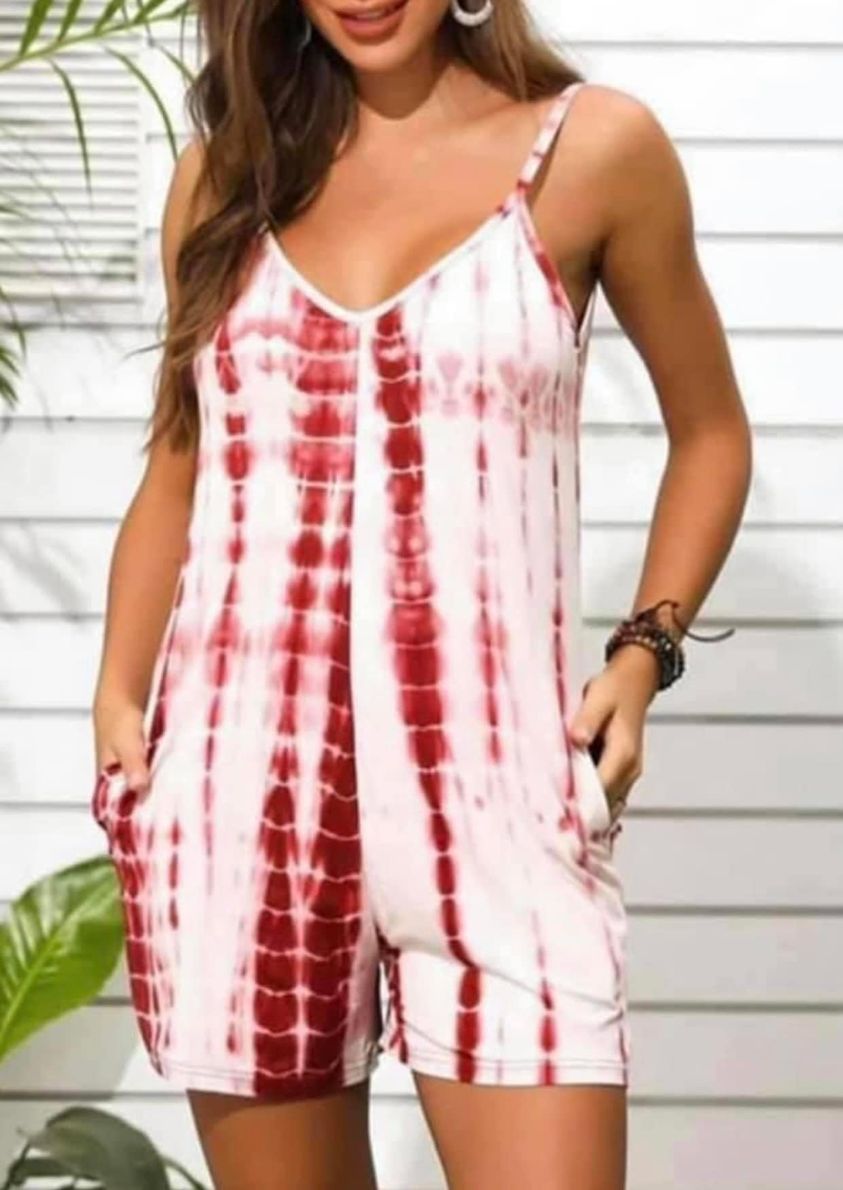 Tie Dye Shorts Romper