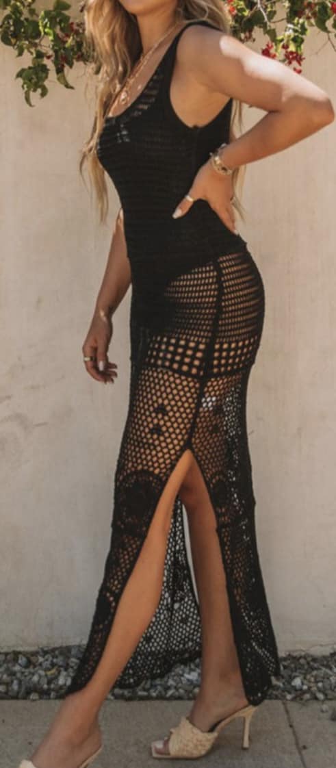 Longer Beach Knitted Cover Up Dress