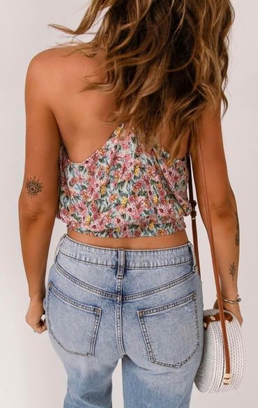 Cross over Floral Top