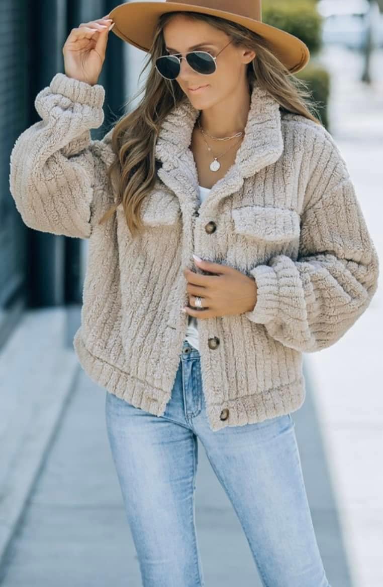 Super Soft Fur Jacket with Buttons