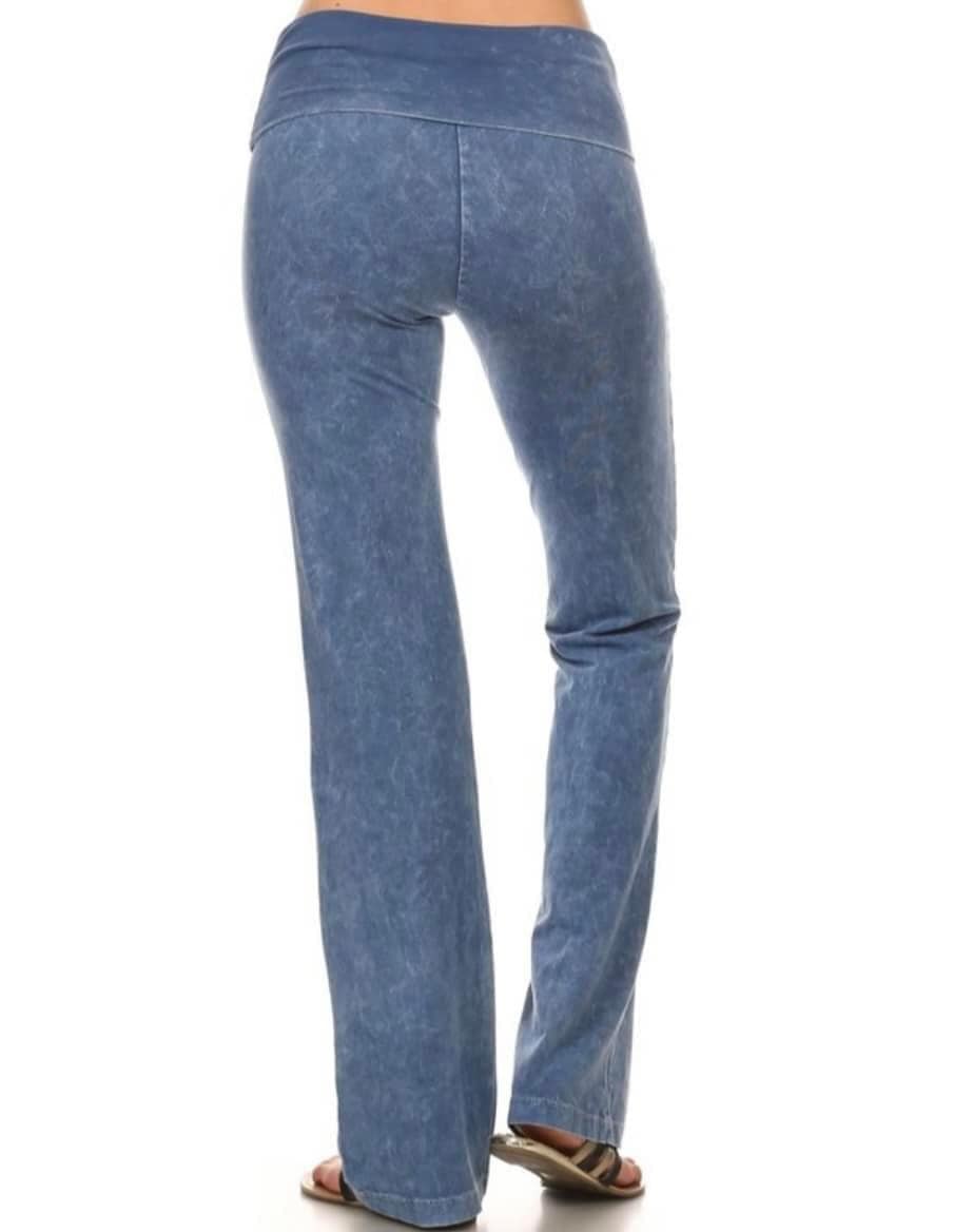 Fold Over Mineral Washed Comfy Lightweight Pants