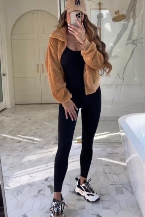 Ribbed Black Yoga Jumpsuit