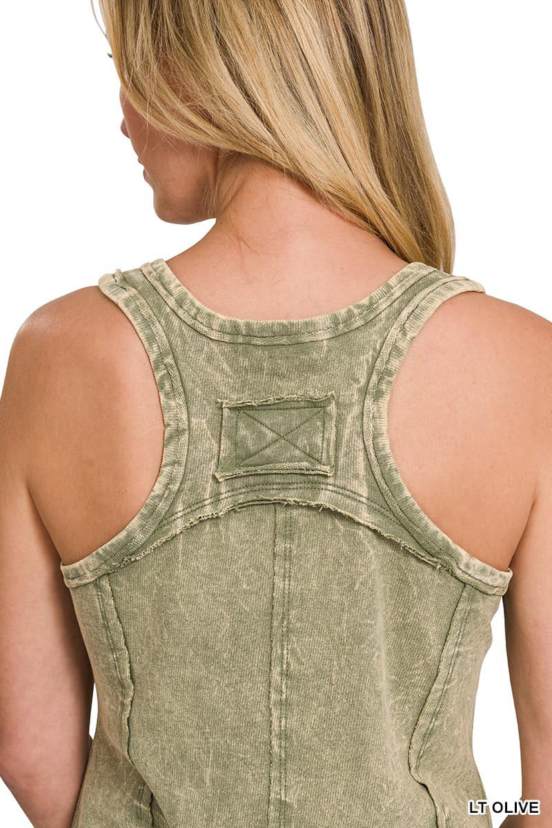Raw Edge Washed Sleeveless Tank