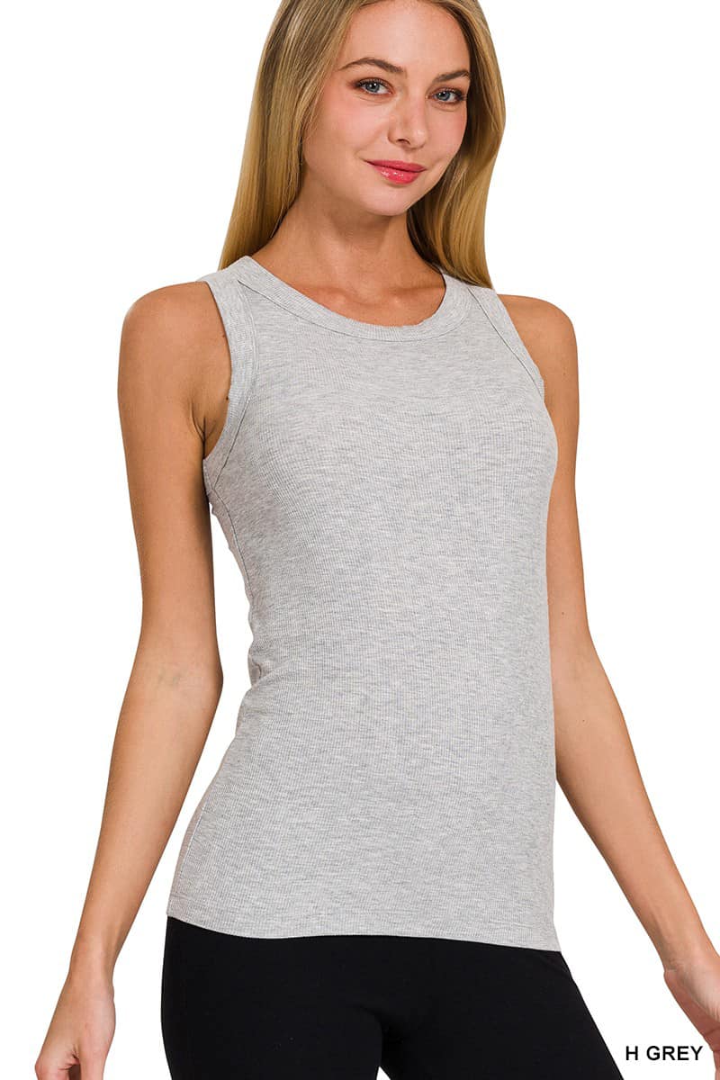 Stretchy Ribbed Sleeveless Tank