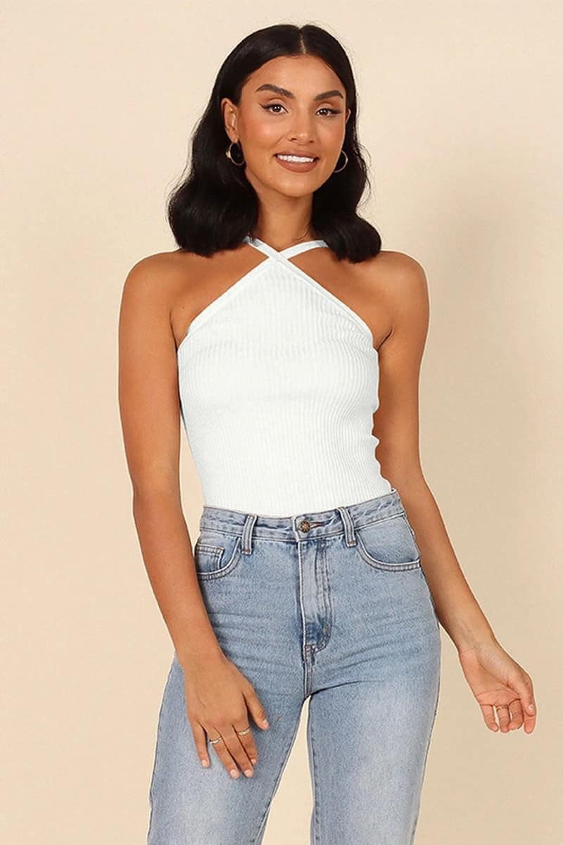 Ribbed Halter Tank