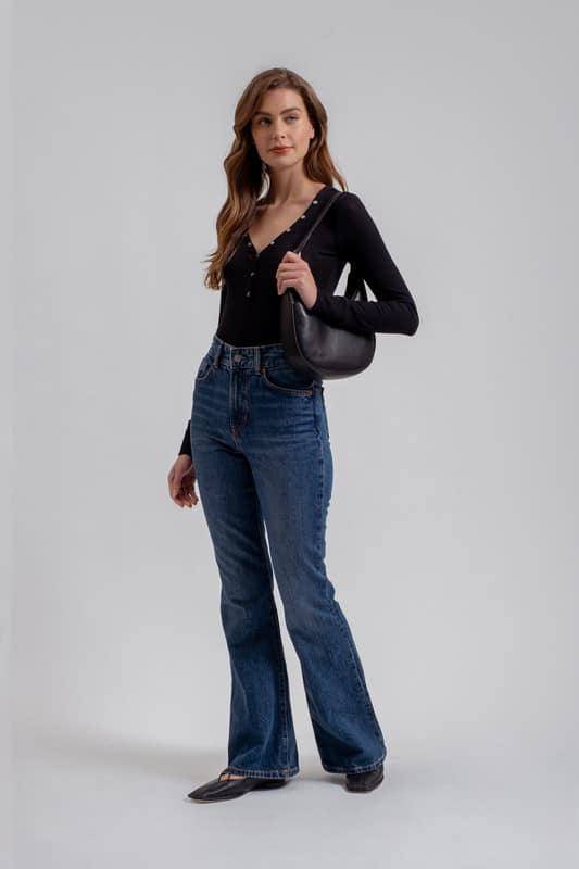 Long Sleeve Stretchy Thermal Buttons