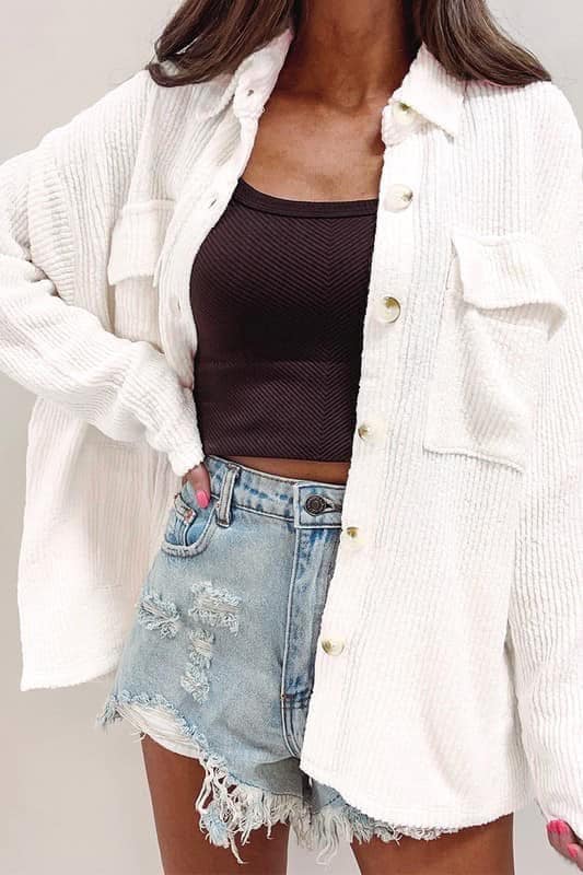 Ribbed Knitted Shacket