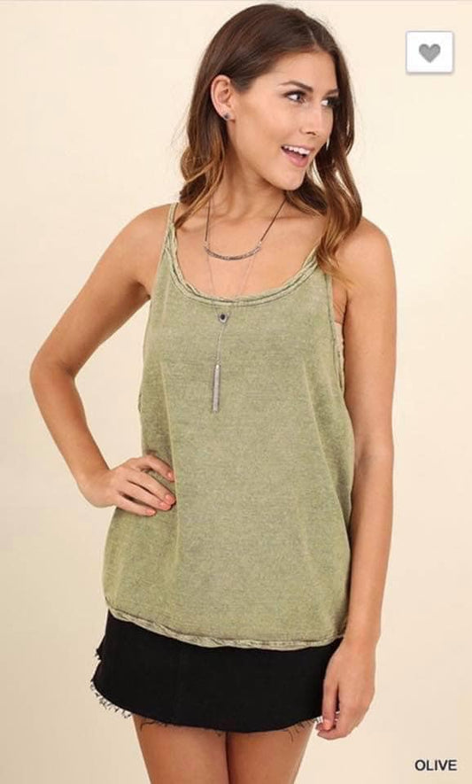 Washed Loose Fit Sleeveless Top