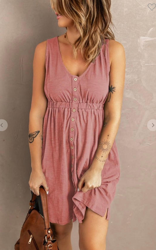 Sleeveless Button Down Dress
