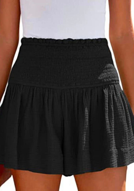 Smocked Pleated Casual Shorts