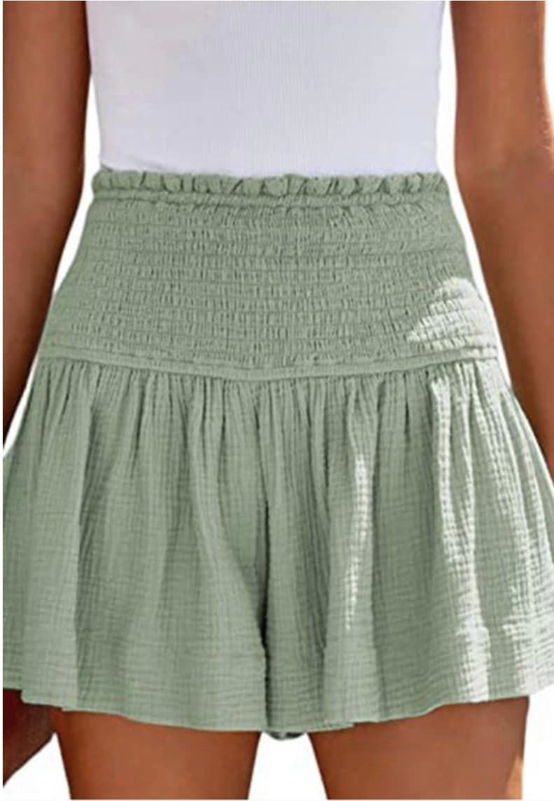 Smocked Pleated Casual Shorts