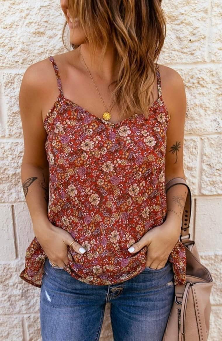 Floral Spaghetti Strap Top