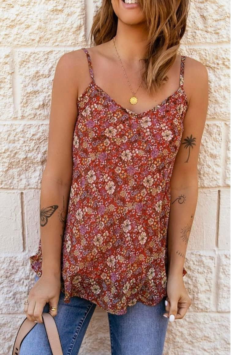 Floral Spaghetti Strap Top