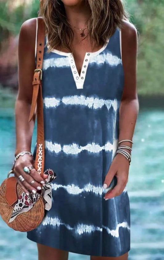 Tie Dye Dress with Buttons