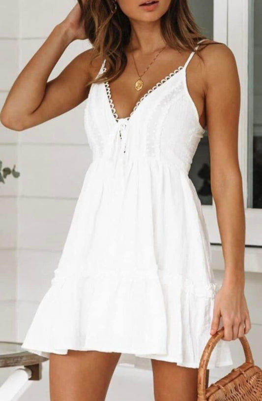 V Shape Neckline Dress