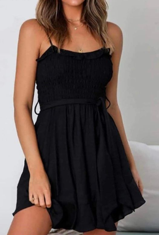 Little Black  Dress with Ruffle Hem
