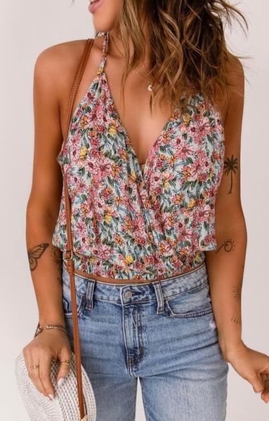 Cross over  Floral Top