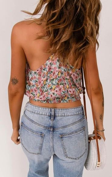 Cross over  Floral Top