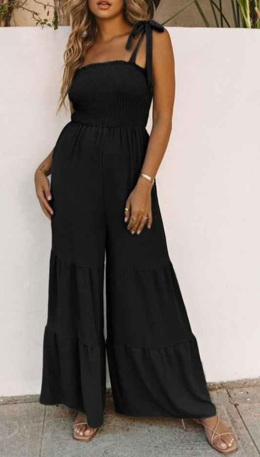 Comfy Jumpsuit Romper with  Wide Legs