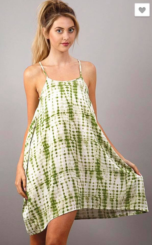 Spaghetti Strap Tie Dye Dress