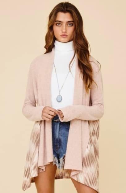 Two Tone Draped Cardigan