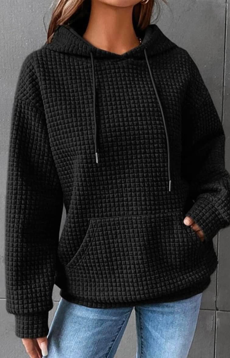 Textured Hoodie with Front Pocket