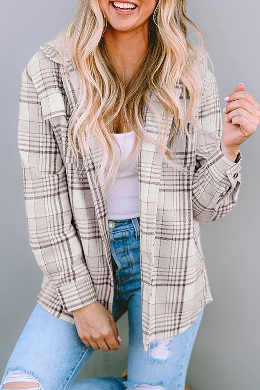 Plaid Button Down with Hood