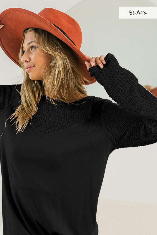 Mixed Fabric Top