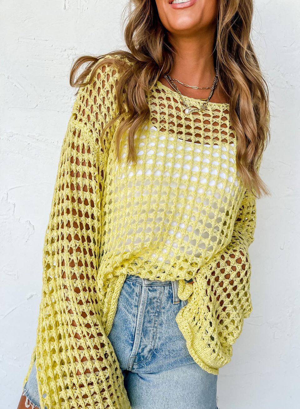 Long Sleeve Fishnet Sweater