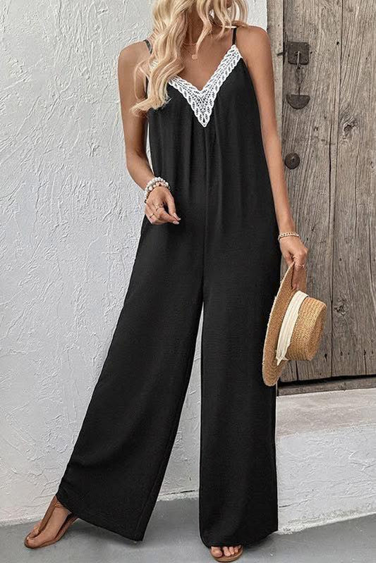 Romper Jumpsuit with Crochet Detail